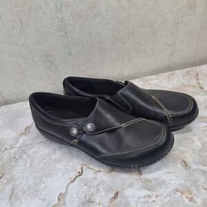 Clarks Women's Black Leather Slip-On Loafers - Most Comfortable Shoes Ever!